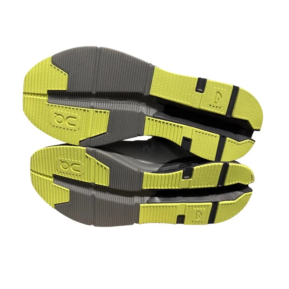 On Cloudnova Flux Mens 9 Glacier Zest Grey Lime Running Shoes 3MD10261099 New
